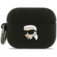 Karl Lagerfeld Silicone Karl Head 3D deklas AirPods Pro 3 - juodas