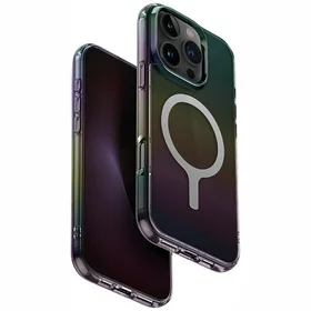 Uniq Iridescia Magclick įkrovimo dėklas iPhone 16 Pro – juodas