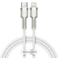 USB-C kabelis Lightning įrenginiams Baseus Cafule, PD, 20W, 1m (baltas)