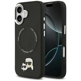 Karl Lagerfeld Karl & Choupette Smeigtukai Magnetinis dėklas telefonui iPhone 17 - juoda
