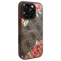 Guess GUHMP16LP4ROPEMCW iPhone 16 Pro 6.3" rudas/rudas kietas dėklas 4G Gėlių Raštas Magnetinis