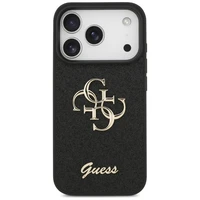 Guess Fixed Glitter Big 4G dėklas telefonui iPhone 17 Pro - juodas