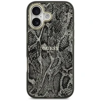 Guess Pitono rašto magnetinis dėklas iPhone 17 - juodas