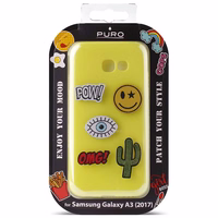 PURO Patch Mania - dėklas Samsung Galaxy A3 (2017) containing 5 stickers (geltonas)
