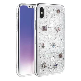 Uniq Lumence skaidrus dėklas telefonui iPhone Xs Max - sidabrinis