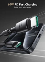 USB kabelis Joyroom SA-50 USB-C to USB-C 60W 1.2m tamsiai pilkas