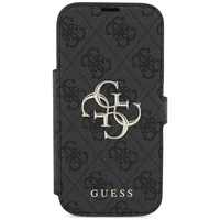 Guess Book 4G Metal Logo dėklas telefonui iPhone 17 Pro - juodas