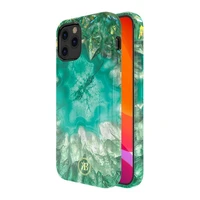 Kingxbar Agate Series dėklas telefonui dekoruotas spausdintu agatiniu raštu iPhone 12 mini žalias
