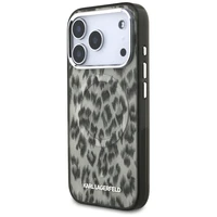 Karl Lagerfeld IML leopardinio rašto magnetinis dėklas telefonui iPhone 17 Pro - rudas