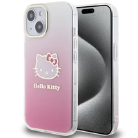 Hello Kitty IML Gradient Electrop Kitty Head dėklas telefonui iPhone 15 - rožinis