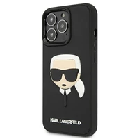 Karl Lagerfeld 3D guminis Karl'o galvos dėklas iPhone 13 Pro / iPhone 13 - juodas