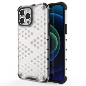 Honeycomb Case šarvu dangtelis su TPU buferiu iPhone 13 Pro Max skaidrus