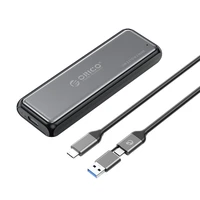 Orico DDM2-C3-G2 M.2 NVME USB-A USB-C 3.2 10Gb/s diskų įrenginys - pilkas