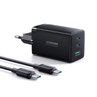 Įkroviklis Joyroom JR-TCG01 65W GaN 2xUSB-C/USB-A + USB-C to USB-C cable 1.2m juodas