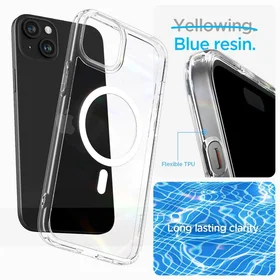 Spigen Crystal Hybrid Magnetinis dėklas telefonui iPhone 15 Plus - skaidrus