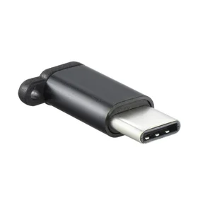 Adapteris Micro USB (moteriškas) į Type-C (vyriškas) raktų pakabukas juodas