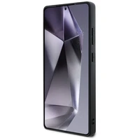 Guess grūdėtas karštas antspaudas peonijos rašto trikampio logotipas MagSafe dėklas Samsung Galaxy S25 Ultra - rudas