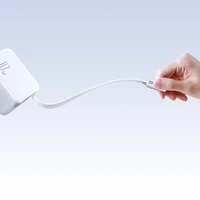 Joyroom JR-TCL06 67W GaN sieninis įkroviklis su įmontuotu ištraukiamu USB-C kabeliu - baltas