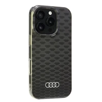 Audi IML Siuvinėjimo raštas Magnetinis iPhone 16 Pro 6.3" juodas/juodas kietas dėklas AU-IMLMIP16P-Q5/D3-BK