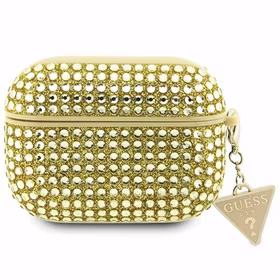 Guess Rhinestone Triangle AirPods Pro deklas - auksinis