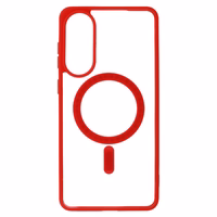 Akrilinis spalvotas Magsafe dėklas Samsung Galaxy S25 Edge raudonas