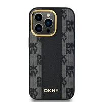 DKNY Odinis langeliais raštuotas magnetinis dėklas iPhone 13 Pro / 13 - juodas