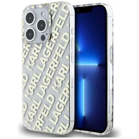 Karl Lagerfeld IML Fullover Logo dėklas telefonui iPhone 15 Pro Max - auksinis