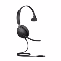 Jabra Evolve2 40 MS Mono USB-A - laidinės ausinės, juodos spalvos