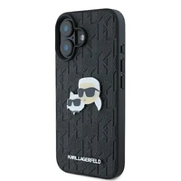 Karl Lagerfeld Monograma Karl ir Choupette Galva Smeigtukas iPhone 16 Dėklas - Juodas