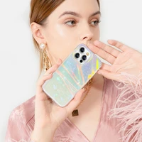 Kingxbar Shell Series prabangus elegantiškas dėklas telefonui iPhone 13 Pro perlinis-mėtinė