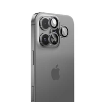 Benks grūdintas stiklas Glass Warrior objektyvo apsauga kamerai, skirtas iPhone 16 Pro/16 Pro Max (3 objektyvai), sidabrinė