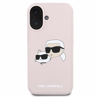 Karl Lagerfeld silikoninis dėklas telefonui Nauble Heads Print Magnetinis iPhone 16 Plus - rožinis