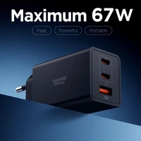 Spigen Essential EE673EU 3 jungtciu ikroviklis 2xUSB-C 1xUSB-A 67W - Juodas