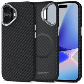 Tech-Protect Ion Carbon Magnetinis dėklas telefonui iPhone 17 - juoda ir sidabrinė