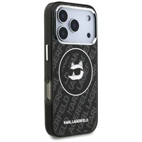Karl Lagerfeld IML Choupette Head Logo magnetinis dėklas telefonui iPhone 17 Pro Max - juodas