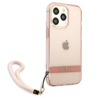 Guess permatomas dirželis dėklas iPhone 13 Pro / 13 6.1" - rožinis