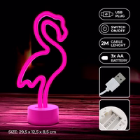 Neon LED on stovas FLAMINGO rožinis USB-C FSC-11 Forever Light