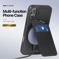 DUX DUCIS dėklas telefonui RAFI II MAG su stovu suderinamas su MagSafe IPHONE 16 Plus juodas
