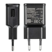 Samsung EP-TA200EBE USB-A 15W sieninis įkroviklis su EP-DR140ABE USB-A - USB-C kabeliu (OOB Bulk - pakaitinė pakuotė) - juodas