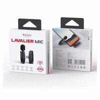 YESIDO KR14 MICROPHONE MEMS 2PCS WITH CLIP LIGHTNING BELAIDIS 2,4GHz juodas