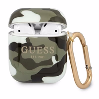 Guess GUA2UCAMA AirPods dėklas žalia/chaki Camo kolekcija