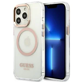 Guess GUHMP13XHTRMD iPhone 13 Pro Max 6.7 "auksinis / auksinis kietas dėklas Metalinis kontūras Magnetinis