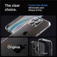 Spigen Crystal Hybrid dėklas telefonui iPhone 15 Pro - skaidrus