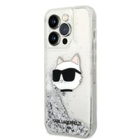 Karl Lagerfeld KLHCP14XLNHCS iPhone 14 Pro Max 6.7" silver/silver kietas dėklas Glitter Choupette Head