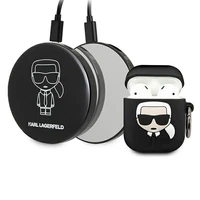 Karl Lagerfeld Ikonik dėklas AirPods + išorinė baterija - juoda
