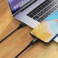 Acefast C7-04 USB-A USB-C 60W 1.2m kabelis su ekranu - juodas