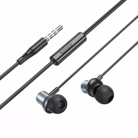 HOCO laidinės ausinės Jack 3,5 mm su mikrofonu M110 metalinės pilkos
