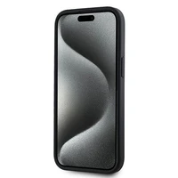 DKNY Odinis langeliais raštuotas magnetinis dėklas iPhone 15 Plus / 14 Plus - juodas