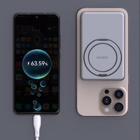 Dudao K28S 20W PD 5000mAh Išorinė baterija su Magnetine funkcija ir stovu - sidabrinė