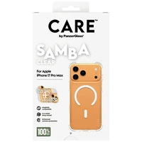 CARE by PanzerGlass Madingas Samba dėklas su baltu Magnetiniu iPhone 17 Pro Max - Skaidrus